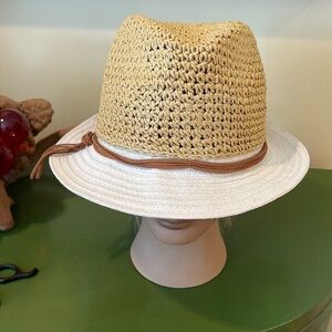 Beach by Flora Bella  tan and white straw hat